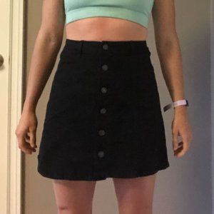 Mossimo Black Skirt with Buttons Mid-Length